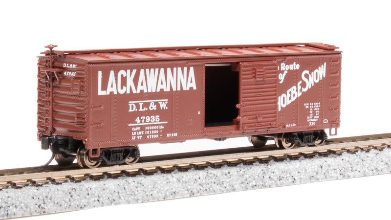 BLI 7273 NYC 40' Steel Boxcar, Variety Set D, 1950's 4-pack, (NYC, RDG, DLW, NB), N Scale