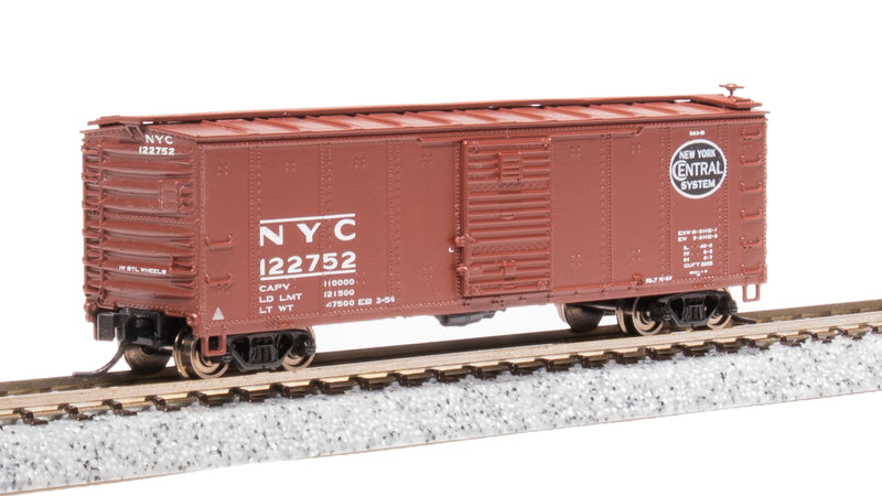 BLI 7273 NYC 40' Steel Boxcar, Variety Set D, 1950's 4-pack, (NYC, RDG, DLW, NB), N Scale