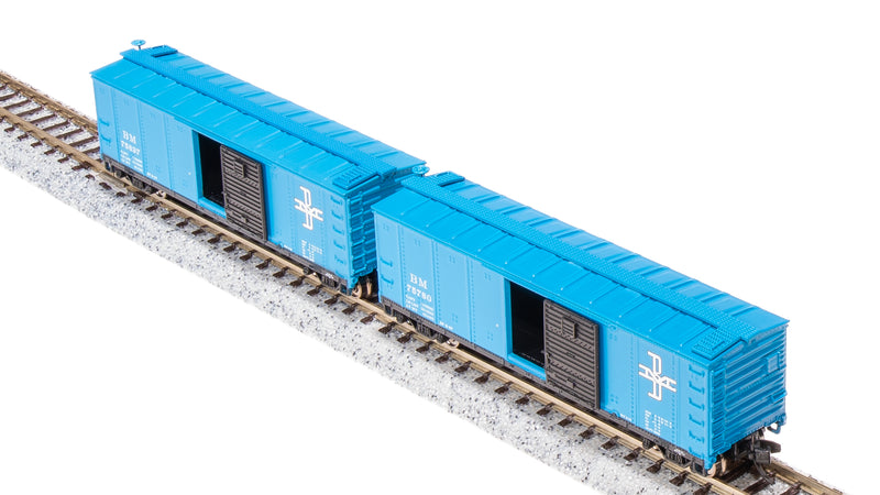 BLI 7274 USRA 40' Steel Boxcar, B&M, 2-pack, N Scale