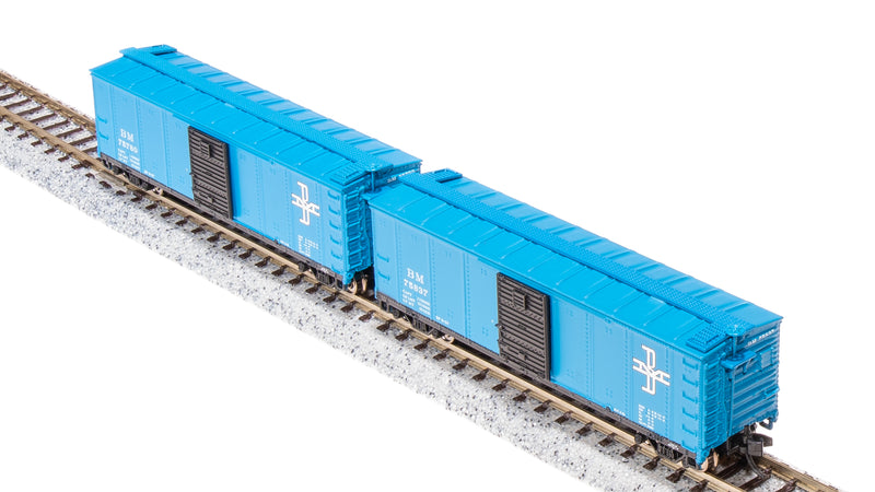 BLI 7274 USRA 40' Steel Boxcar, B&M, 2-pack, N Scale