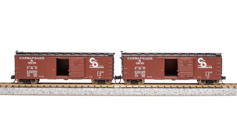 BLI 7275 USRA 40' Steel Boxcar, C&O, 2-pack, N Scale