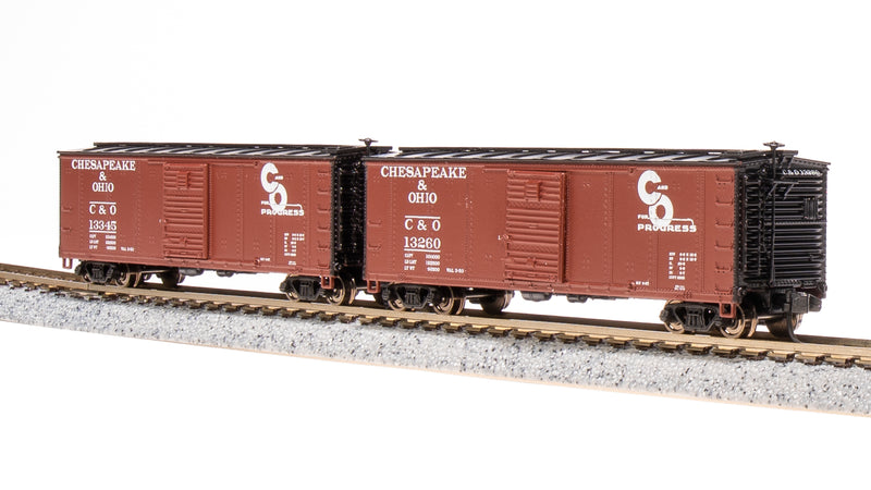 BLI 7275 USRA 40' Steel Boxcar, C&O, 2-pack, N Scale