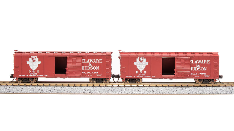 BLI 7277 USRA 40' Steel Boxcar, D&H, 2-pack, N Scale