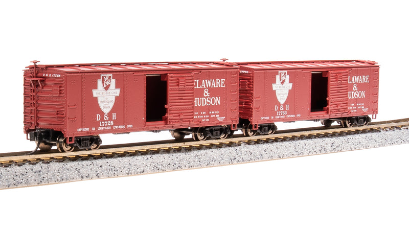 BLI 7277 USRA 40' Steel Boxcar, D&H, 2-pack, N Scale