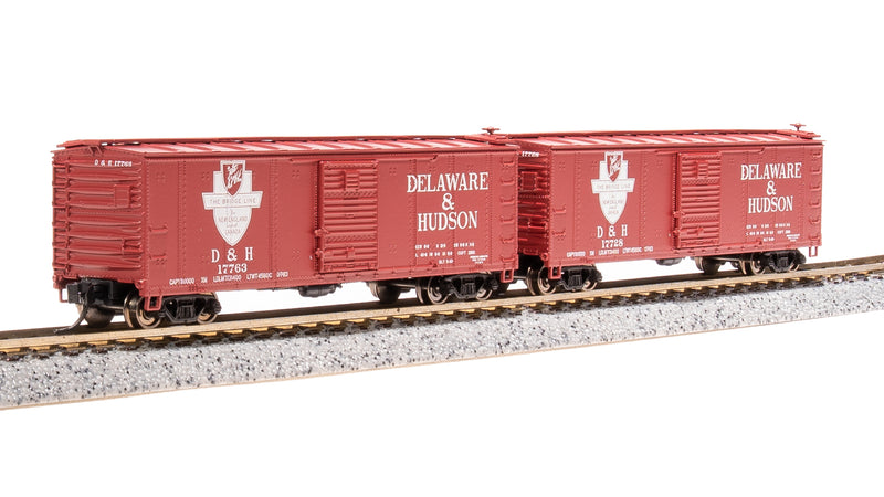 BLI 7277 USRA 40' Steel Boxcar, D&H, 2-pack, N Scale