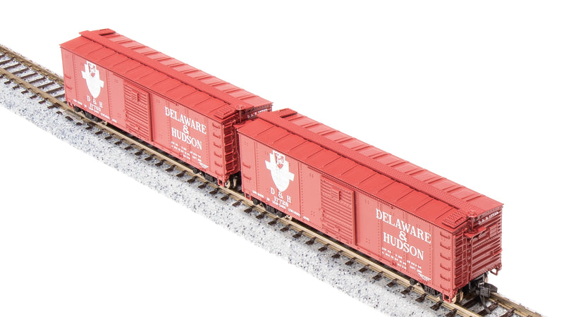 BLI 7277 USRA 40' Steel Boxcar, D&H, 2-pack, N Scale