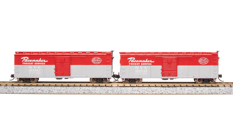 BLI 7282 USRA 40' Steel Boxcar, NYC, Pacemaker Red/Gray 2-pack, N Scale