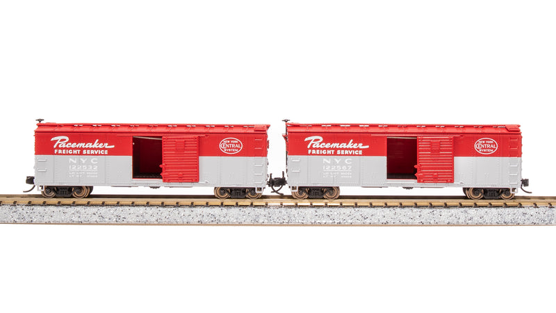 BLI 7282 USRA 40' Steel Boxcar, NYC, Pacemaker Red/Gray 2-pack, N Scale