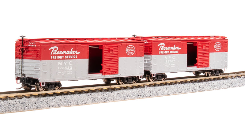 BLI 7282 USRA 40' Steel Boxcar, NYC, Pacemaker Red/Gray 2-pack, N Scale