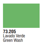 Vallejo Acrylic Paints 73205 GREEN WASH 17ml 6p