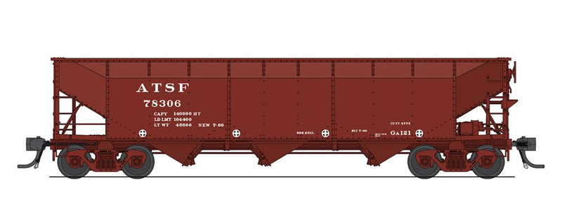 BLI 7370 AAR 70-ton Triple Hopper, ATSF, 4-PACK, HO