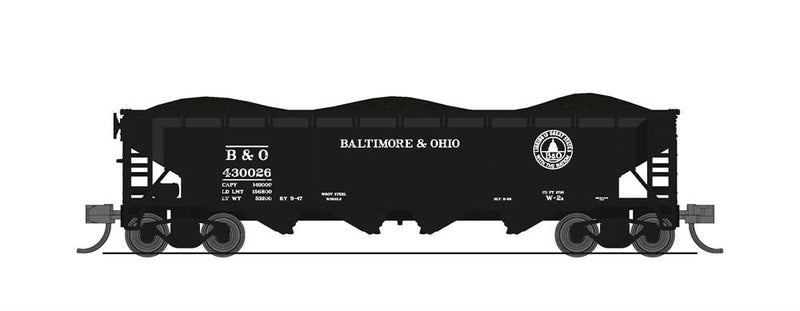 BLI 7421 ARA 70-Ton Quad Hopper, B&O W2b, 40s/50s w/ Capital Dome, 4-pack B, N Scale