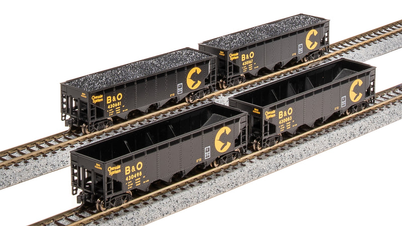 BLI 7422 ARA 70-Ton Quad Hopper, Chessie System (B&O), 4-pack A, N Scale