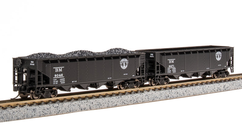 BLI 7424 ARA 70-Ton Quad Hopper, B&M, post-1947 Minute Man, 4-pack A, N Scale