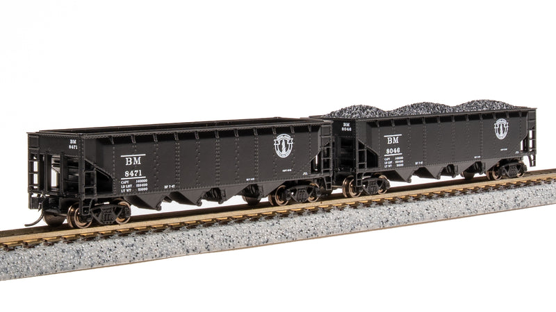 BLI 7424 ARA 70-Ton Quad Hopper, B&M, post-1947 Minute Man, 4-pack A, N Scale