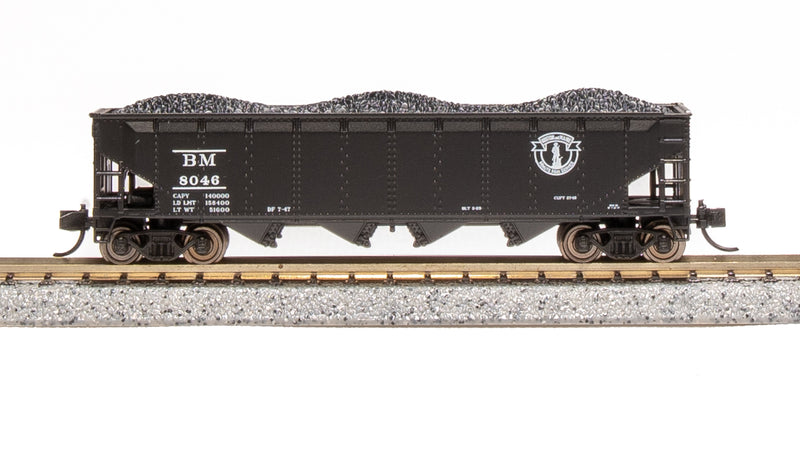 BLI 7424 ARA 70-Ton Quad Hopper, B&M, post-1947 Minute Man, 4-pack A, N Scale