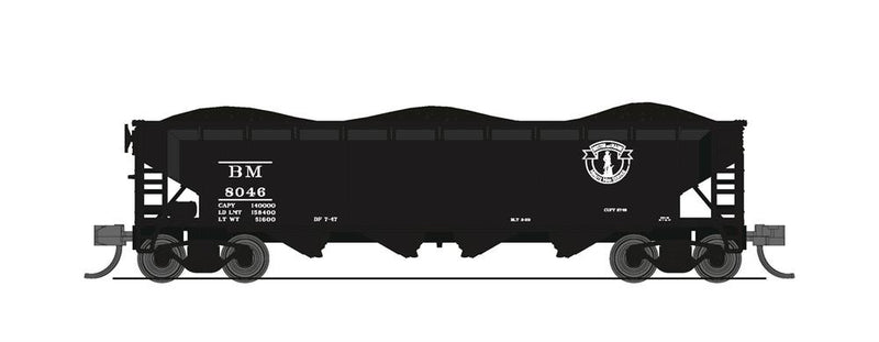 BLI 7424 ARA 70-Ton Quad Hopper, B&M, post-1947 Minute Man, 4-pack A, N Scale