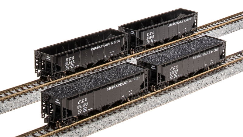 BLI 7426 ARA 70-Ton Quad Hopper, C&O H7-13, 1940's Appearance, 4-pack A, N Scale