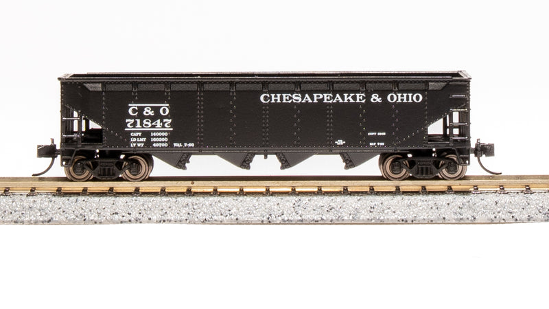 BLI 7426 ARA 70-Ton Quad Hopper, C&O H7-13, 1940's Appearance, 4-pack A, N Scale