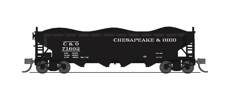 BLI 7426 ARA 70-Ton Quad Hopper, C&O H7-13, 1940's Appearance, 4-pack A, N Scale
