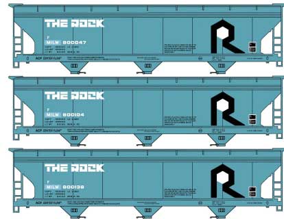 Accurail Inc 8143 ACF 47' 3-Bay Center-Flow Covered Hopper 3-Pack - Kit -- Rock Island