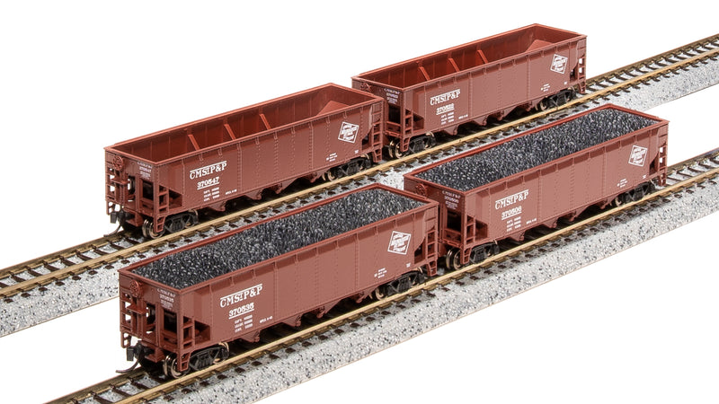 BLI 7428 ARA 70-Ton Quad Hopper, MILW, 30s/40s CMStP&P, 4-pack A, N Scale