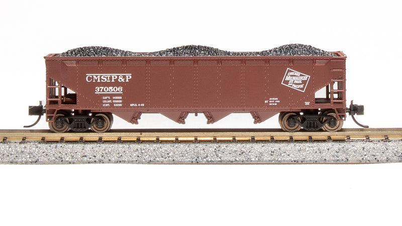 BLI 7428 ARA 70-Ton Quad Hopper, MILW, 30s/40s CMStP&P, 4-pack A, N Scale