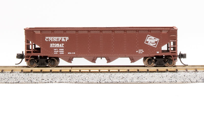 BLI 7428 ARA 70-Ton Quad Hopper, MILW, 30s/40s CMStP&P, 4-pack A, N Scale