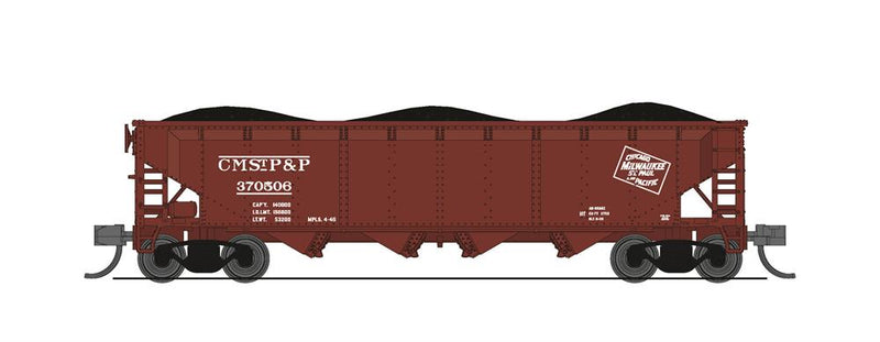 BLI 7428 ARA 70-Ton Quad Hopper, MILW, 30s/40s CMStP&P, 4-pack A, N Scale