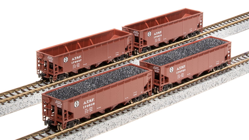 BLI 7433 ARA 70-Ton Quad Hopper, ATSF, 4-pack (Fantasy Paint Scheme), N Scale