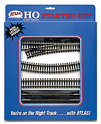 Atlas ATL88 Snap Track Code 100 Starter Set -- Nickel-Silver Rail, Black Ties, HO Scale