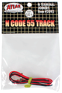 Atlas ATL2092 Code 55 Accessories -- Terminal Rail Joiners 1 Pair, N Scale