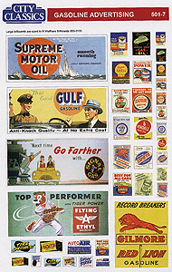 City Classics 501-7 Gasoline Advertising Signs, HO Scale