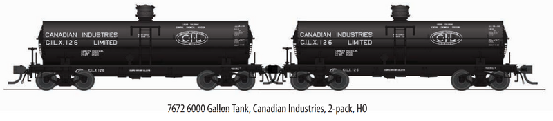 BLI 7672 6000 Gallon Tank, Canadian Industries, 2-pack, HO
