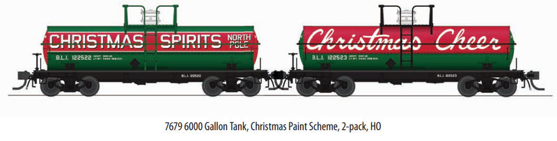 BLI 7679 6000 Gallon Tank, Christmas Paint Scheme, 2-pack, HO