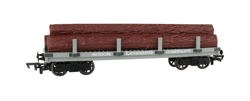 Bachmann 77004 Sodor Logging Company Flat Wagon with Logs - HO Scale