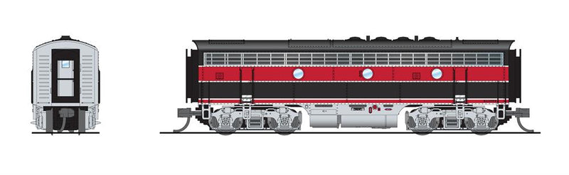 BLI 9079 EMD F7B, CRIP 105B, Red/Black w/ Aluminum Trucks, No-Sound / DCC-Ready, N