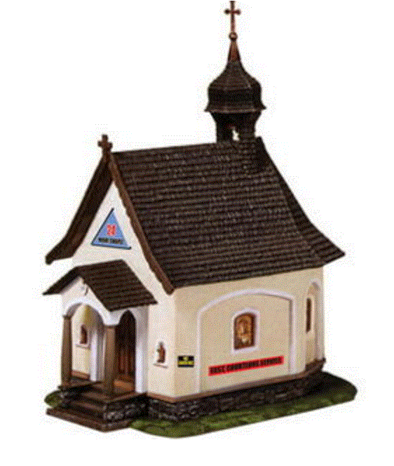 Model Power MDP776 24 HOUR CHAPEL Built/Up Lighted, HO Scale