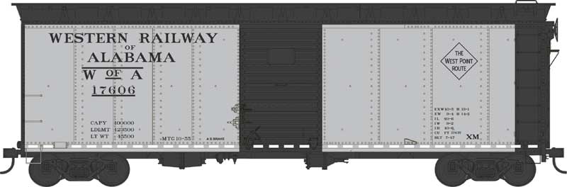 PREORDER Bowser 43178 HO 40' Single-Door Boxcar - Ready to Run -- Western Ry. Of Alabama