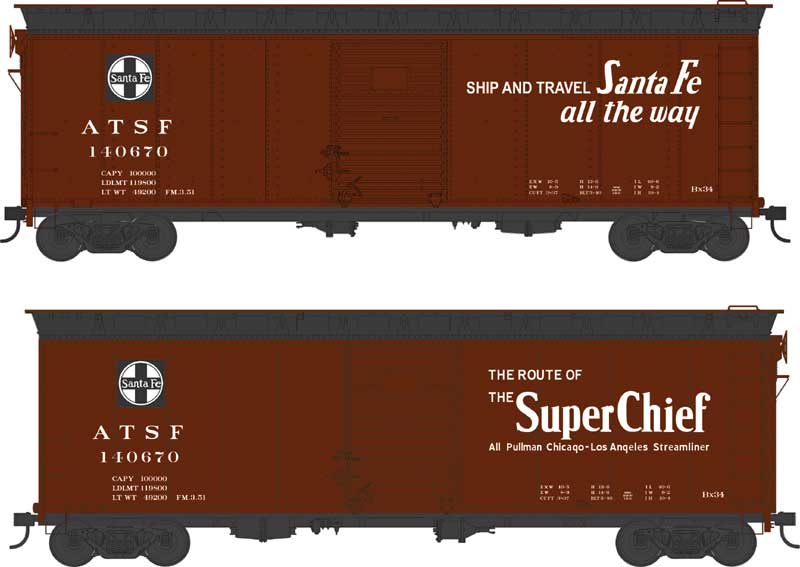 PREORDER Bowser 43143 HO 40' Single-Door Boxcar - Ready to Run -- Santa Fe