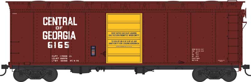 Bowser 43151 HO 40' Single-Door Boxcar w/Roof Hatches - Ready to Run -- Central of Georgia
