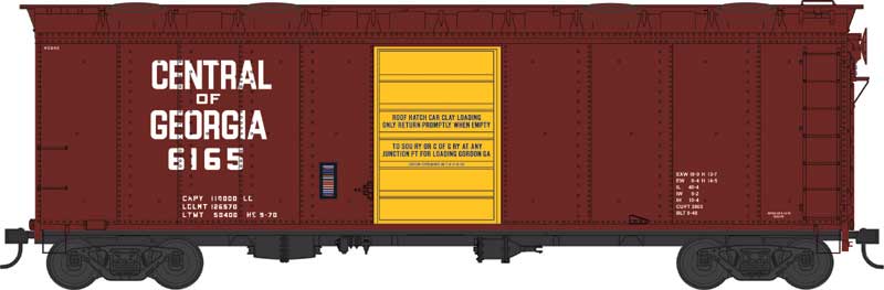 PREORDER Bowser 43153 HO 40' Single-Door Boxcar w/Roof Hatches - Ready to Run -- Central of Georgia