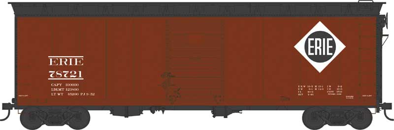 PREORDER Bowser 43157 HO 40' Single-Door Boxcar - Ready to Run -- Erie