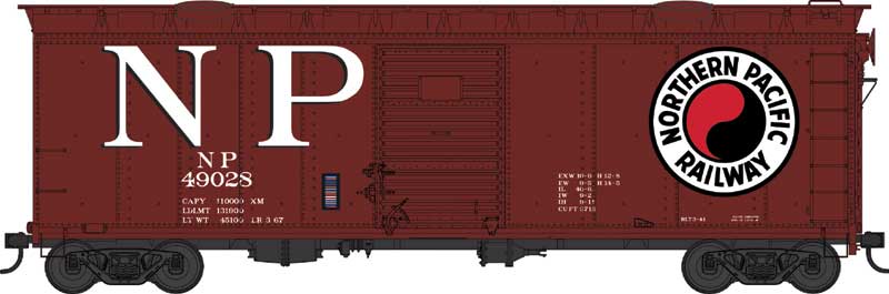 Bowser 43168 HO 40' Single-Door Boxcar w/Roof Hatches - Ready to Run -- Northern Pacific