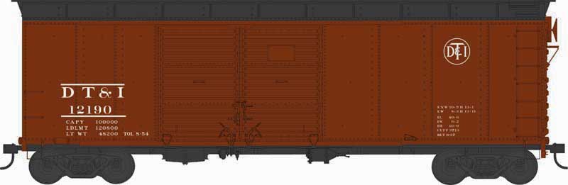 PREORDER Bowser 43308 HO X31 Double-Door Round Flush Roof Boxcar - Ready to Run -- Detroit, Toledo & Ironton