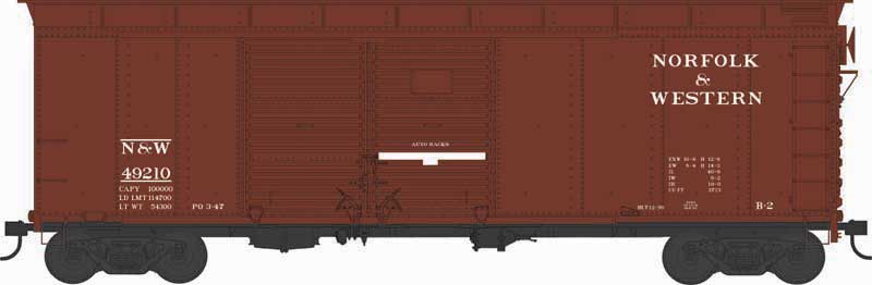 PREORDER Bowser 43311 HO X31 B2 Double-Door Round Flush Roof Boxcar - Ready to Run -- Norfolk & Western