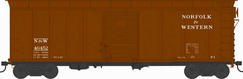 PREORDER Bowser 43313 HO X31 B1 Double-Door Round Flush Roof Boxcar - Ready to Run -- Norfolk & Western