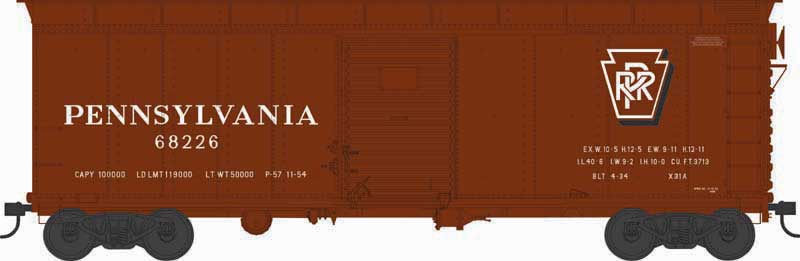 PREORDER Bowser 43333 HO X31A Single-Door Round Inset Roof Boxcar - Ready to Run -- Pennsylvania Railroad