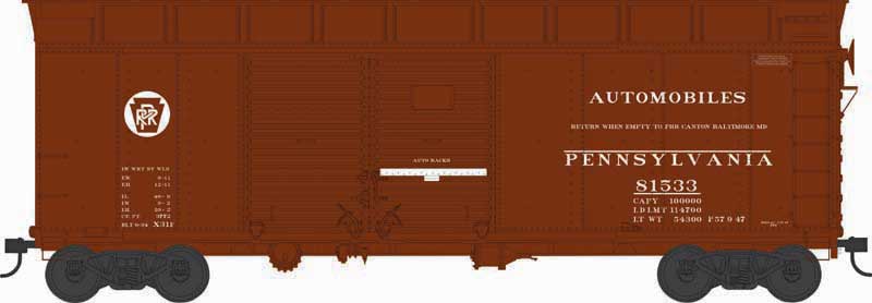 PREORDER Bowser 43334 HO X31F Double-Door Turtle-Roof Boxcar w/Loader - Ready to Run -- Pennsylvania Railroad