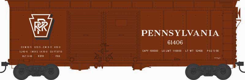 Bowser 43330 HO X31B Double-Door Round Flush Roof Boxcar - Ready to Run -- Pennsylvania Railroad